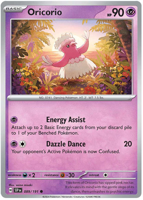 Pokemon Surging Sparks Card List - Oricorio Surging Sparks Common #089/191