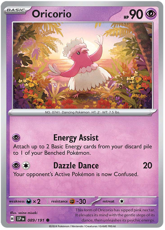 Pokemon Surging Sparks Card List - Oricorio Surging Sparks Common #089/191