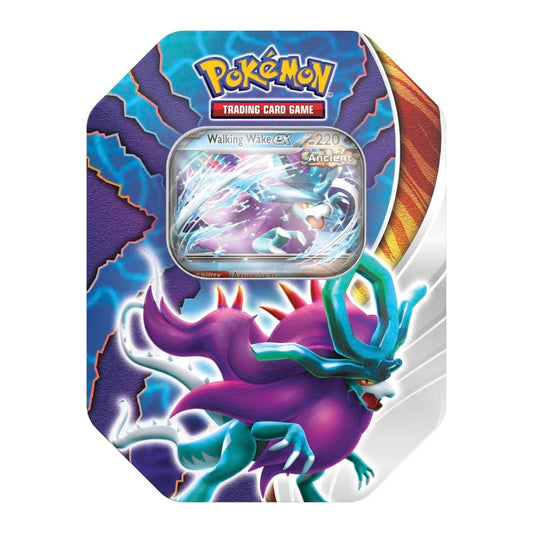 TCG: Paradox Clash Tin - Walking Wake ex (1 Foil Promo Card & 4 Pokemon TCG Booster Packs)