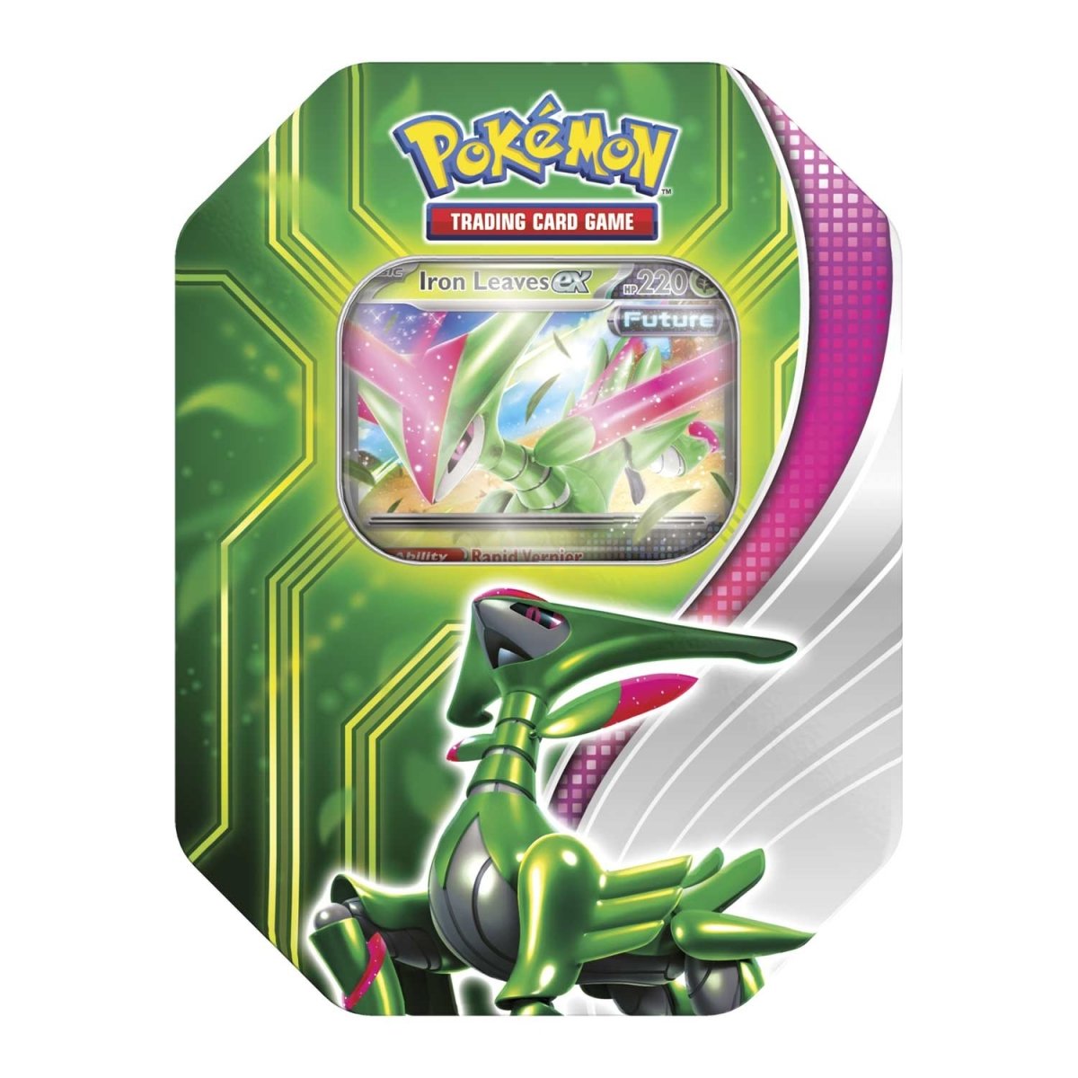 Pokemon TCG: Paradox Clash Tin - Iron Leaves ex (1 Foil Promo Card & 4 Pokemon TCG Booster Packs)