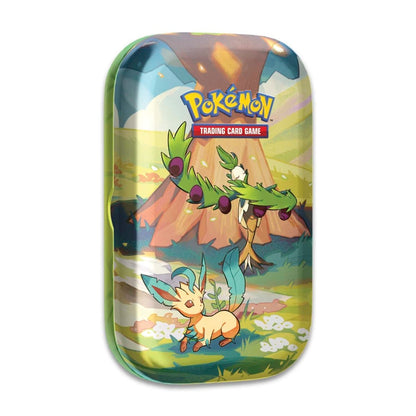 Pokemon TCG: Vibrant Paldea Mini Tin  -  Arboliva & Leafeon (2 Booster Packs, 1 Sticker Sheet)