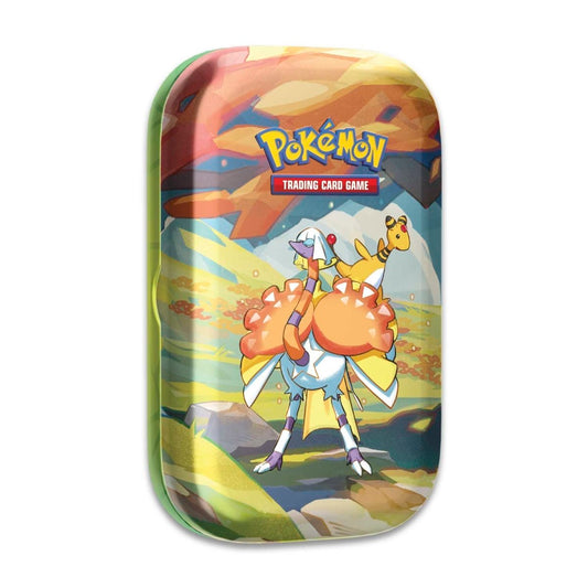 Pokemon TCG: Vibrant Paldea Mini Tin  -  Espathra & Ampharos (2 Booster Packs, 1 Sticker Sheet)