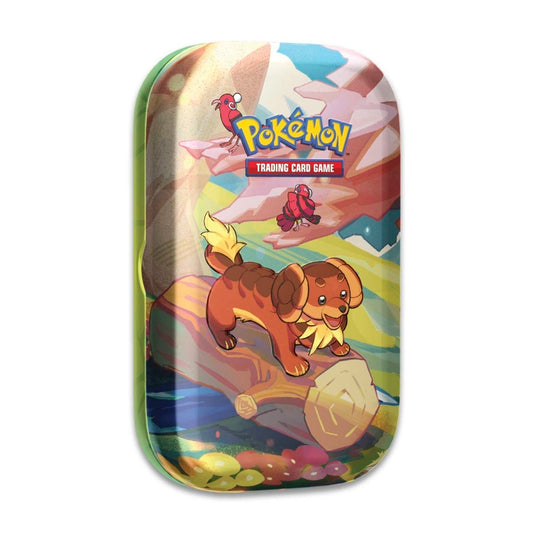 Pokémon TCG: Vibrant Paldea Mini Tin – Dachsbun & Oricorio (2 Booster Packs, 1 Sticker Sheet)