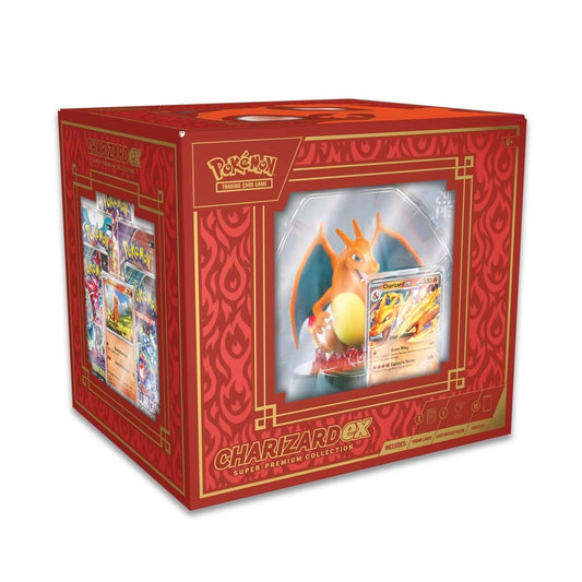 Pokémon TCG: Charizard ex Super-Premium Collection (3 Foil Promo Cards, 1 Card-Display Figure & 10 Booster Packs)