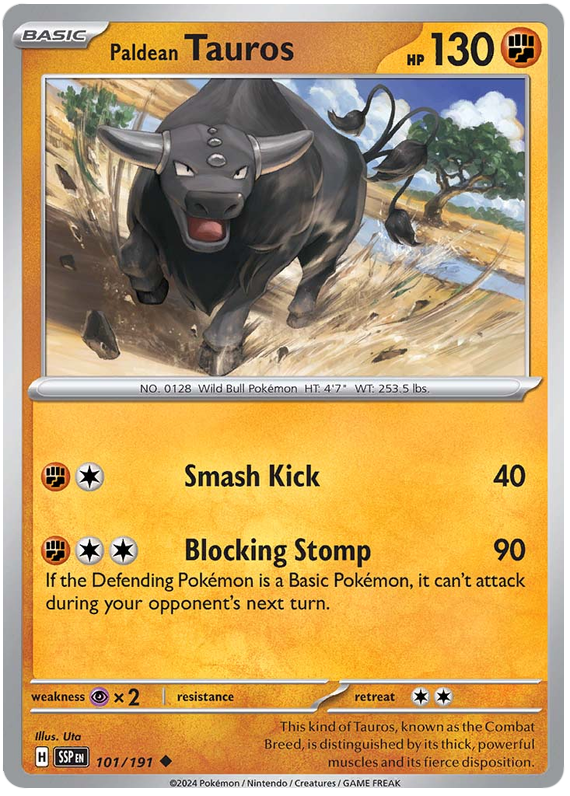 Pokemon Surging Sparks Card List - Paldean Tauros Surging Sparks Uncommon #101/191