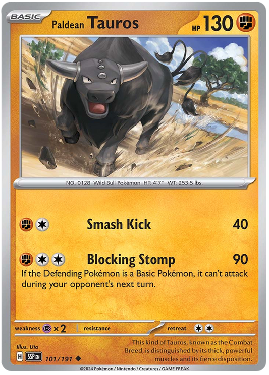 Pokemon Surging Sparks Card List - Paldean Tauros Surging Sparks Uncommon #101/191