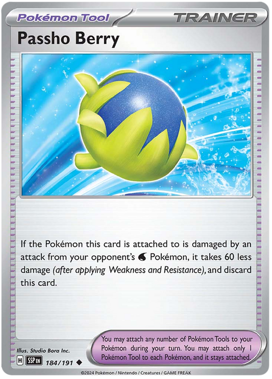 Pokemon Surging Sparks Card List - Passho Berry Surging Sparks Uncommon #184/191