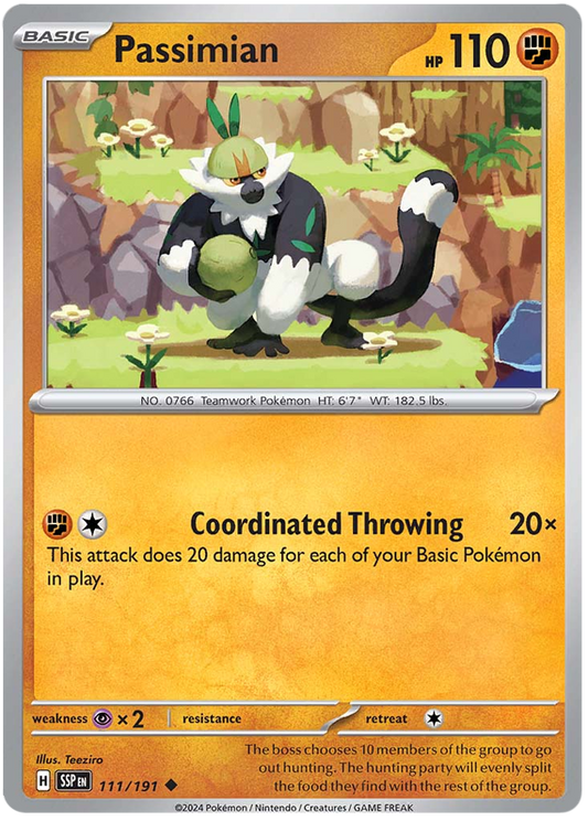 Pokemon Surging Sparks Card List - Passimian Surging Sparks Uncommon #111/191