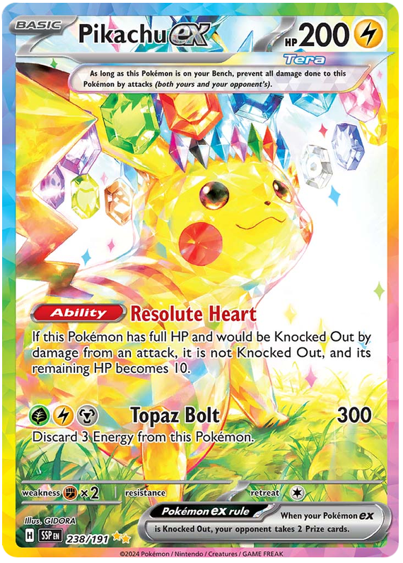 Pokemon Surging Sparks Card List - Pikachu ex Surging Sparks Special Illustration Rare #238/191