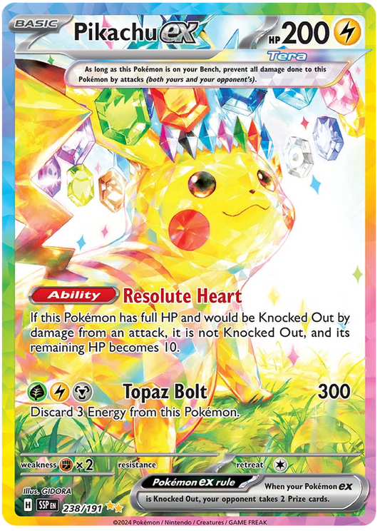 Pokemon Surging Sparks Card List - Pikachu ex Surging Sparks Special Illustration Rare #238/191