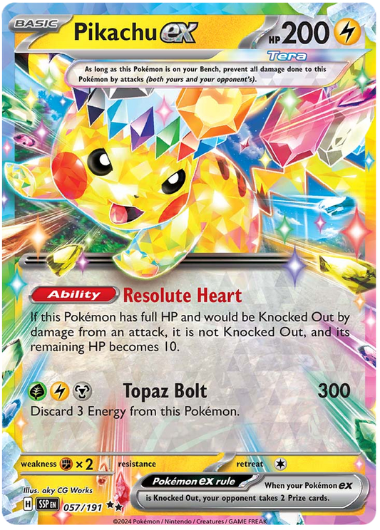 Pokemon Surging Sparks Card List - Pikachu ex Surging Sparks Double Rare #057/191