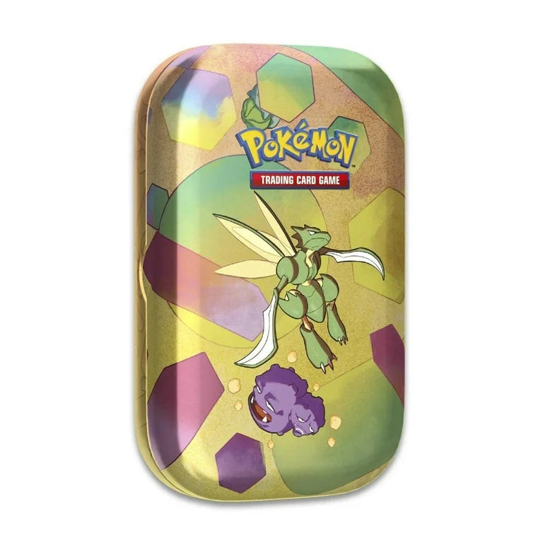 Pokemon TCG: Scarlet & Violet - 151 Mini Tin  -  Scyther (2 Booster Packs, 1 Coin & 1 Art Card)