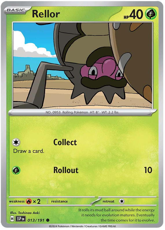 Pokemon Surging Sparks Card List - Rellor Surging Sparks Common #013/191