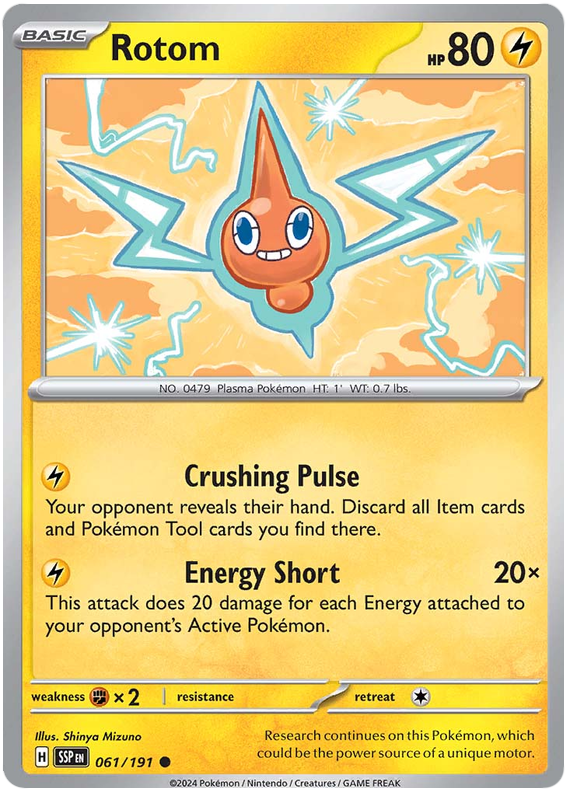 Pokemon Surging Sparks Card List - Rotom Surging Sparks Common #061/191