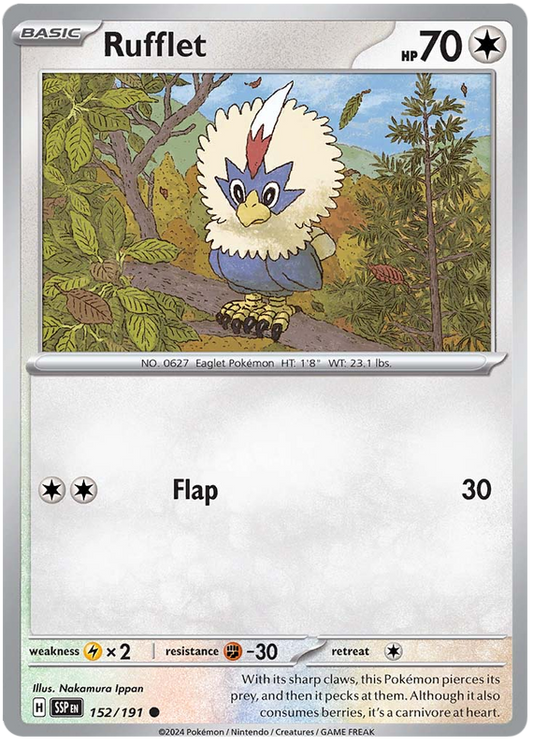 Pokemon Surging Sparks Card List - Rufflet Surging Sparks Common #152/191