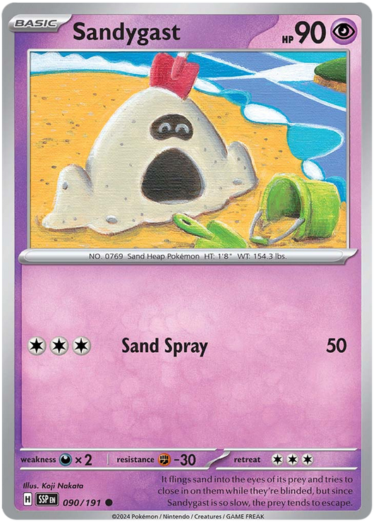 Pokemon Surging Sparks Card List - Sandygast Surging Sparks Common #090/191