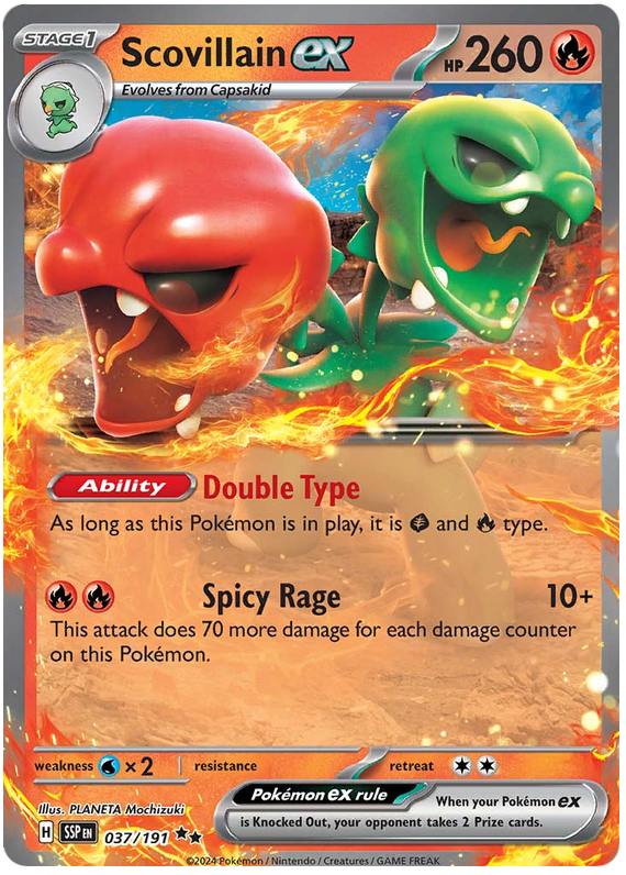 Pokemon Surging Sparks Card List - Scovillain ex Surging Sparks Double Rare #037/191