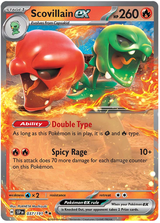 Pokemon Surging Sparks Card List - Scovillain ex Surging Sparks Double Rare #037/191