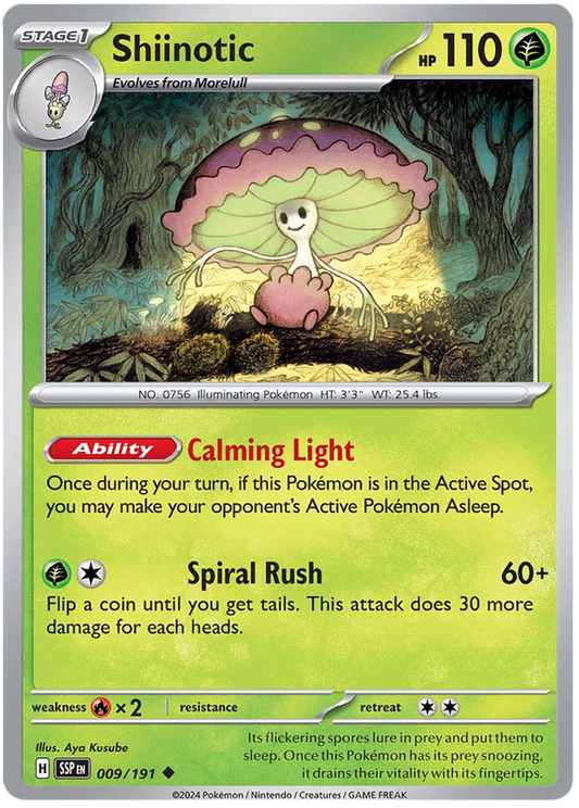 Pokemon Surging Sparks Card List - Shiinotic Surging Sparks Uncommon #009/191