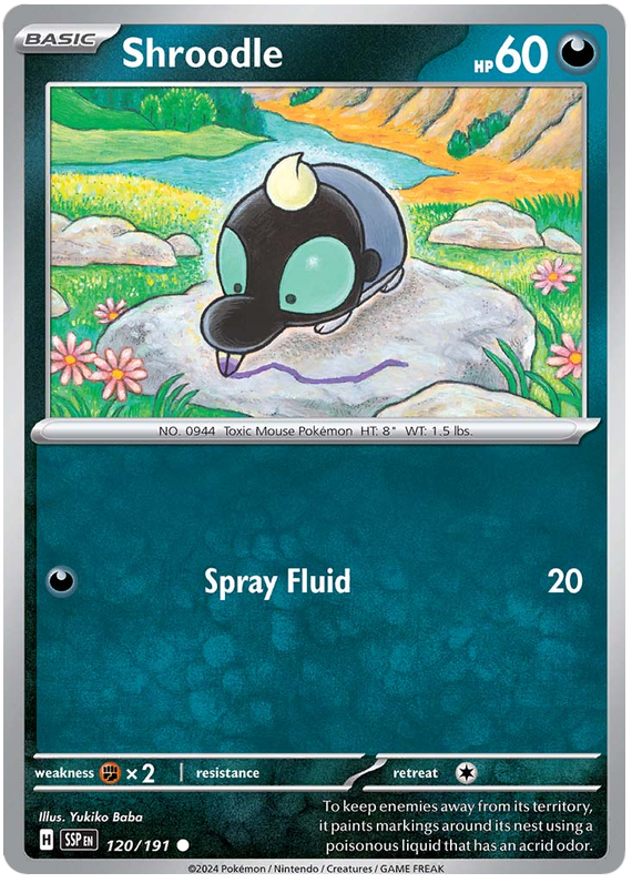 Pokemon Surging Sparks Card List - Shroodle Surging Sparks Common #120/191