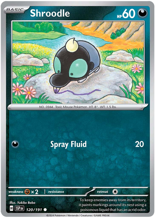 Pokemon Surging Sparks Card List - Shroodle Surging Sparks Common #120/191