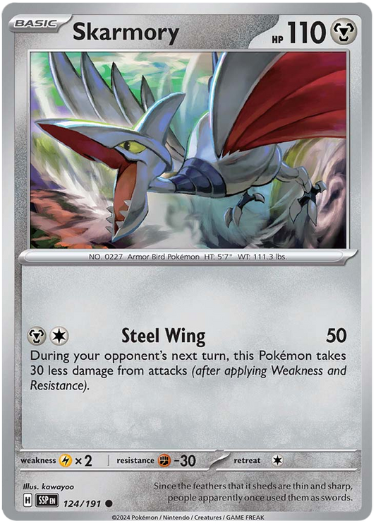 Pokemon Surging Sparks Card List - Skarmory Surging Sparks Common #124/191