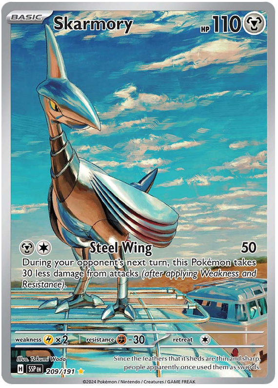 Pokemon Surging Sparks Card List - Skarmory Surging Sparks Illustration Rare #209/191