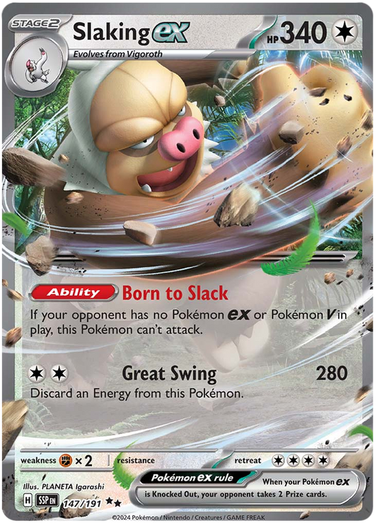 Pokemon Surging Sparks Card List - Slaking ex Surging Sparks Double Rare #147/191