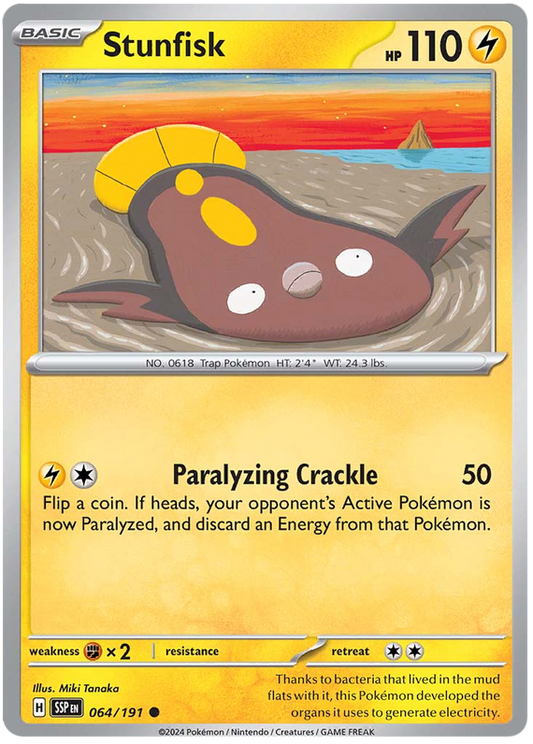 Pokemon Surging Sparks Card List - Stunfisk Surging Sparks Common #064/191