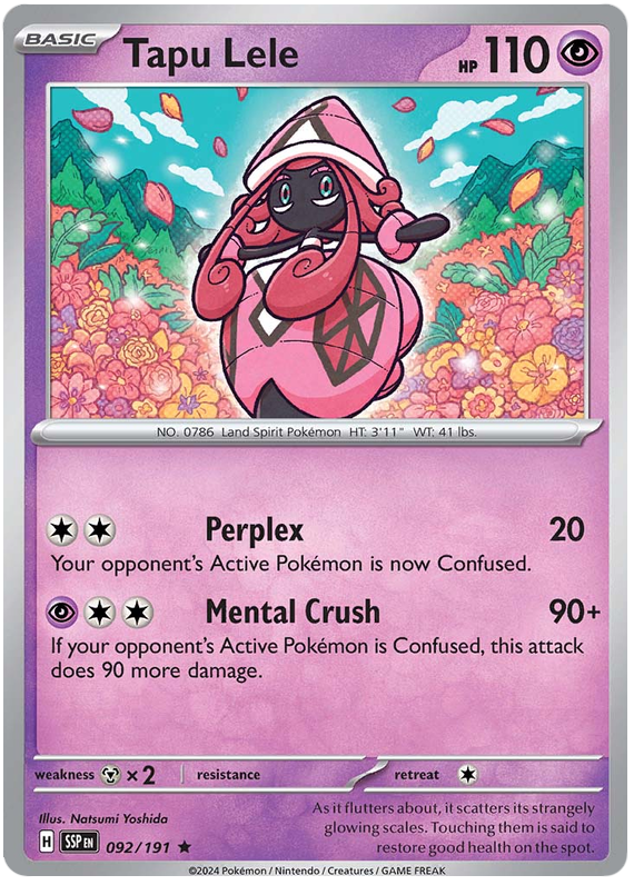 Pokemon Surging Sparks Card List - Tapu Lele Surging Sparks Rare #092/191