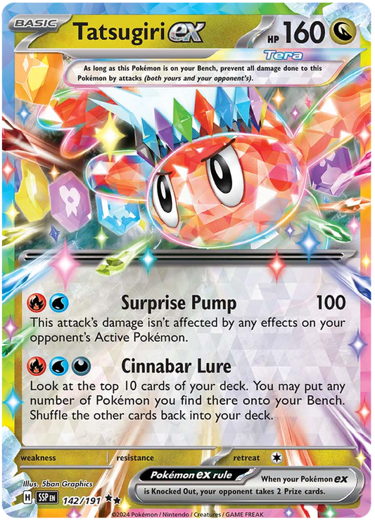 Pokemon Surging Sparks Card List - Tatsugiri ex Surging Sparks Double Rare #142/191