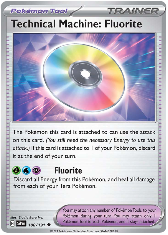 Pokemon Surging Sparks Card List - Technical Machine: Fluorite Surging Sparks Uncommon #188/191