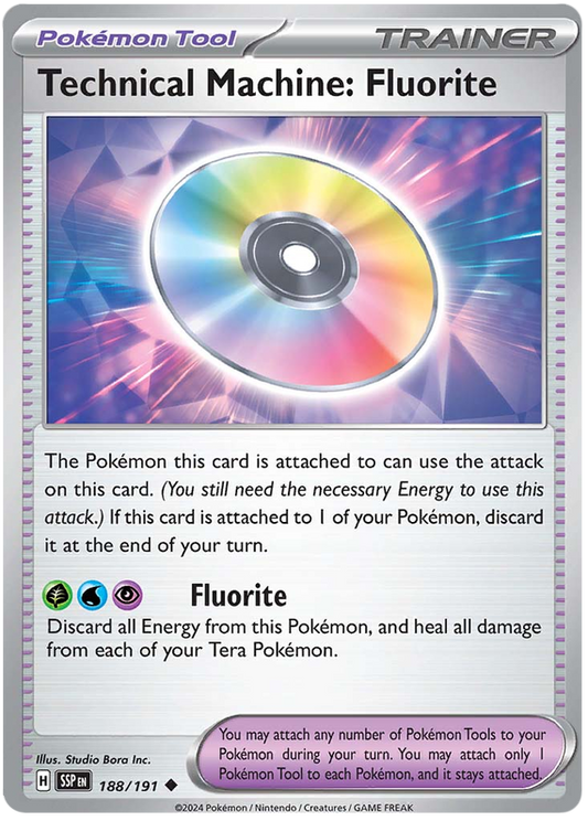 Pokemon Surging Sparks Card List - Technical Machine: Fluorite Surging Sparks Uncommon #188/191