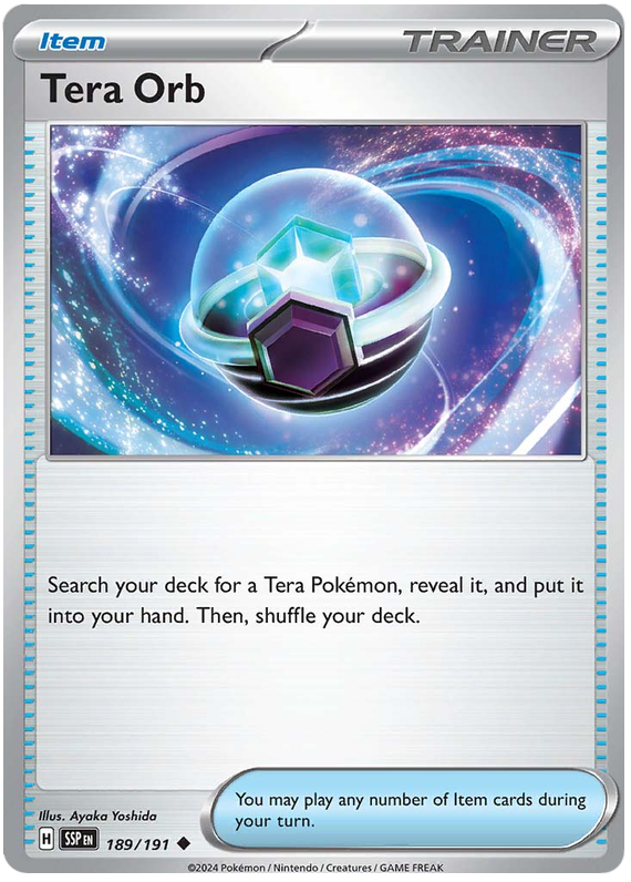 Pokemon Surging Sparks Card List - Tera Orb Surging Sparks Uncommon #189/191