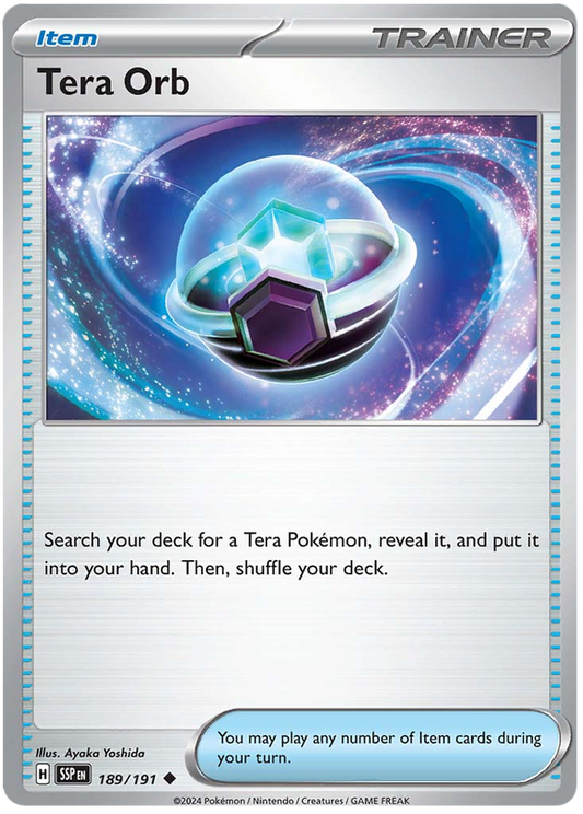 Pokemon Surging Sparks Card List - Tera Orb Surging Sparks Uncommon #189/191