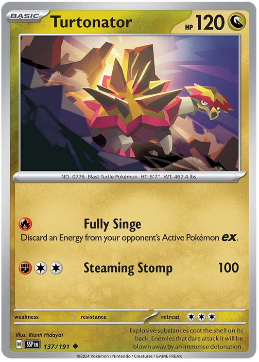 Pokemon Surging Sparks Card List - Turtonator Surging Sparks Uncommon #137/191