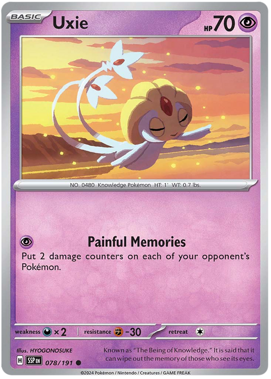 Pokemon Surging Sparks Card List - Uxie Surging Sparks Common #078/191