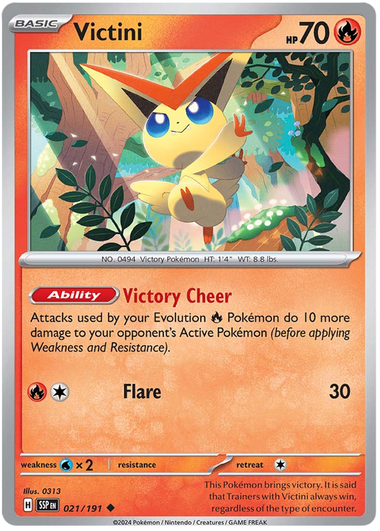 Pokemon Surging Sparks Card List - Victini Surging Sparks Uncommon #021/191