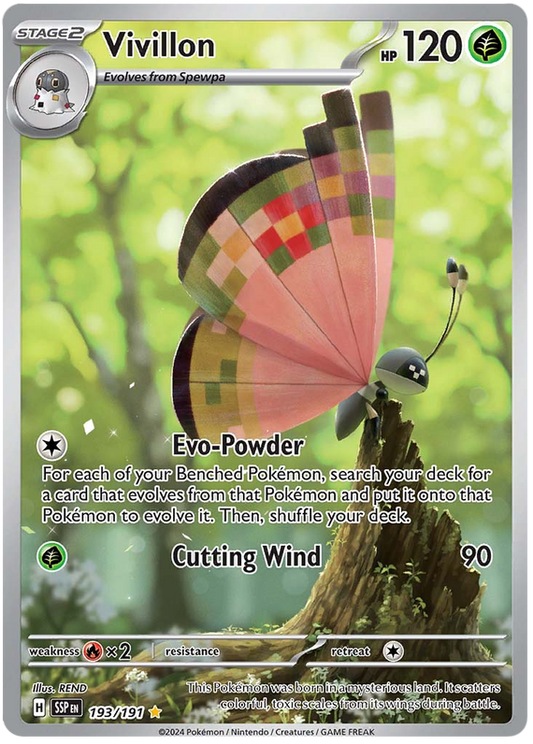 Pokemon Surging Sparks Card List - Vivillon Surging Sparks Illustration Rare #193/191