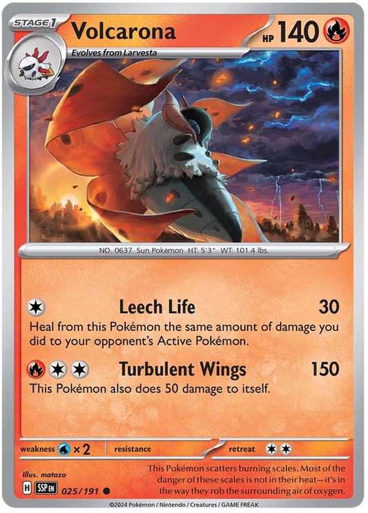 Pokemon Surging Sparks Card List - Volcarona Surging Sparks Common #025/191