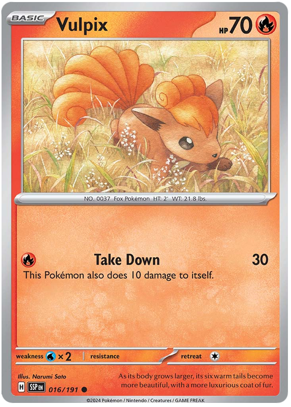 Pokemon Surging Sparks Card List - Vulpix Surging Sparks Common #016/191