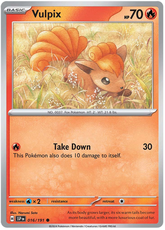 Pokemon Surging Sparks Card List - Vulpix Surging Sparks Common #016/191