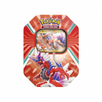 Pokemon TCG: Paldea Legends Tin - Koraidon (1 Foil Card & 4 Booster Packs)