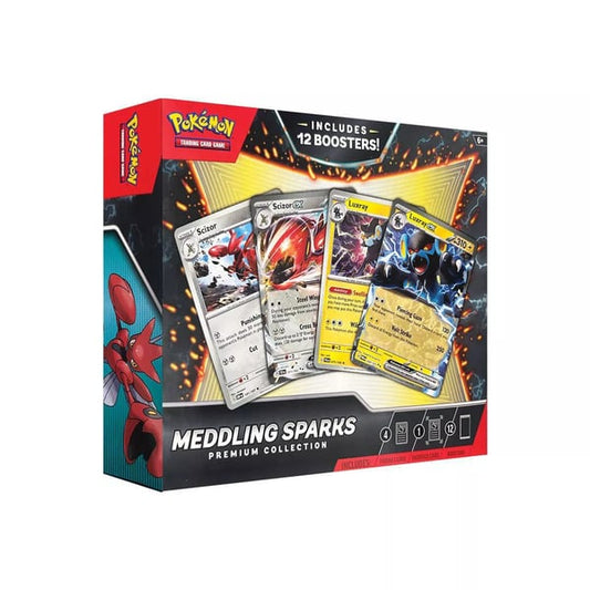 Pokemon TCG: Meddling Sparks Premium Collection Box: 12 Booster Packs, 4 Foils, Oversized Card + Promo Digital Code Card