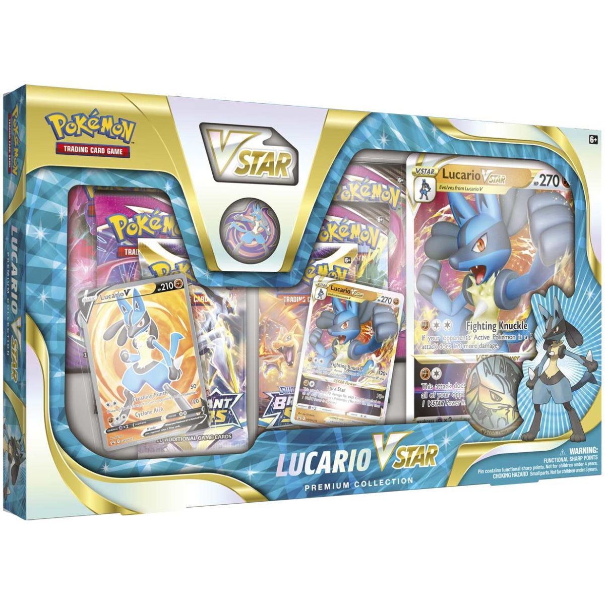 Pokemon Lucario Vstar Premium Collection Box - 6 Booster Packs