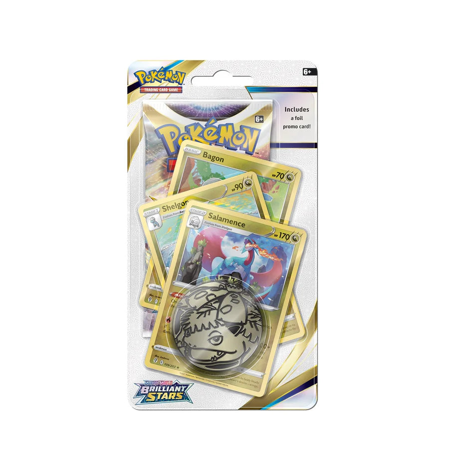 Pokemon | Pokemon TCG: Sword & Shield 9 Brilliant Stars Premium Checklane Blister Display | Card Game | Ages 6+ | 2 Players | 10 Minutes Playing Time